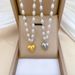 Body 【 All Titanium Steel 】 Pearl Love Personality Extremely Simple Wind Stove Real Gold Necklace Female Ins Internet 【 】_ipsvogv.com