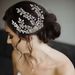 Bridal Headdress Handmade Crystal Rhinestone Hair Comb For Bridal Wedding Party, Elegant Floral Hair Accessories For Women, Silver And Gold_ipsvogv.com