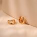 French High Grade Metal Style Retro Circle Plain Ring Copper Plated K Real Gold Business All Match Chic Earrings_ipsvogv.com