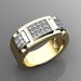 electroplated Color Preserving Rectangular Large For Men, Luxurious Full Diamond Men's Ring_ipsvogv.com