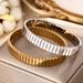Minimalist Geometric Striped Titanium Bracelet For Women, Versatile Stainless Steel That Can Be Opened And Does Not Fade_ipsvogv.com