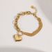 Minimalist Style Design Cuban Spliced Chain Heart Bracelet Gold-Plated Jewelry For Women_ipsvogv.com