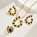 Small Fresh And Sweet Jewelry Set Niche Pastoral Style Oil Drop Wheat Ear Design Necklace Earrings Accessories All Match Ring_ipsvogv.com