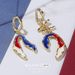 Vintage Contrast Color Irregular Earrings Summer Paris Theme Fashion All Match New Personality Simple Earrings_ipsvogv.com