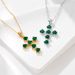 Women's Jewelry Retro Light Luxury Emerald Zircon Cross Pendant Necklace Female 925 Sterling Silver Clavicle Chain_ipsvogv.com