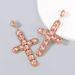 Fashion Exaggerated Alloy Dia Rhie Cross Female Earrings_ipsvogv.com