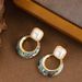 Fashionable Gold Small Fragrant Style Inlaid With Abalone Shell, Pearl Earrings, Women's Light Luxury Temperament,_ipsvogv.com
