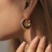 Copper Plated K Real Gold Threaded Ear Buckles Solid Hoop Short Heavy Duty Earrings Retro Color Preserving Earrings_ipsvogv.com