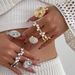 Design Sense Ins Style Pearl Fan Shell Ring, Personalized Metal Smooth Thread Hat Ring_ipsvogv.com
