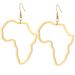Fashion Women's Large Earrings Africa Map Exaggerated Large Earrings Stainless Steel Gold African Earrings Earrings_ipsvogv.com