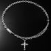 Hip hop titanium steel double-layer splicing cross necklace, women's high-end trendy cool long sweater chain ins_ipsvogv.com