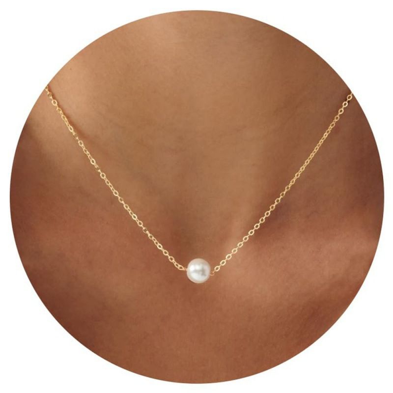 Jewelry Simple Metal Circle Pearl Pendant Y Necklace Fashion Style Trendy Women's Chain Accessories_ipsvogv.com