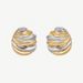 two color personality versatile stainless steel gold round pleated texture hot selling earrings_ipsvogv.com