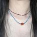 Yifei Red Agate Blue Phosphor Natural Niche High-end Layered Beaded Choker Necklace_ipsvogv.com