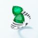 Triangular diamond ring S925 silver inlaid cultivation color gem personality open ring light luxury style_ipsvogv.com