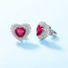 Love cultivation red corundum earrings S925 silver inlaid colored gemstones fashionable earrings light luxury_ipsvogv.com