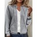 Women's Clothing zipper hooded cardigan long sleeved sweater jacket_ipsvogv.com