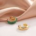 Unisex Hot Selling C Shaped Earrings Fashionable Colorful Zircon Alloy Ear Clips, Glossy Exaggerated Full Diamond Earrings For Women_ipsvogv.com