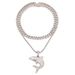 Popular hip-hop high-end shark pendant, fashionable zinc alloy full diamond Cuban chain item, personalized pendant_ipsvogv.com