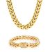 Men's Jewelry Stainless Steel Round Grinding Cuban Chain Necklace Personalized Titanium Steel Cuban Bracelet Jewelry_ipsvogv.com