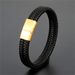 Hot selling stainless genuine leather bracelet, woven titanium steel bracelet_ipsvogv.com