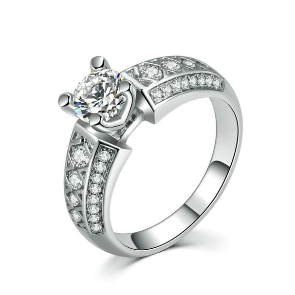 Classic Fashion Women's Wedding Ring Eight Hearts and Eight Arrows Zircon Platinum plated Popular Jewelry_ipsvogv.com