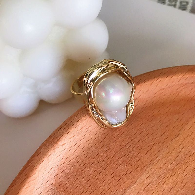 Baroque Irregular Freshwater Pearl Open French Advanced Sense Index Finger Light Luxury Ring Handpiece_ipsvogv.com