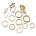 Women’s Jewelry Set Fashion Gold Love Ring Joint Ring Set Ins Cold Style 12 Piece Alloy Diamond Twist Ring_ipsvogv.com