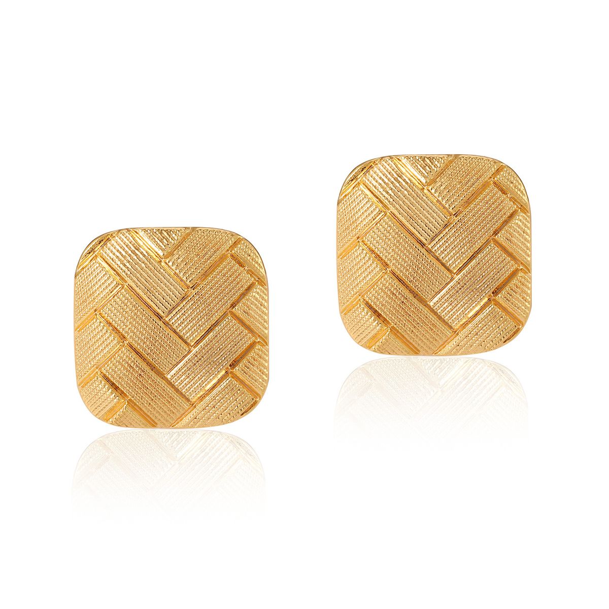 Real gold electroplated geometric square irregular long stripes temperament earrings s925 silver needle metallic personality earrings_ipsvogv.com