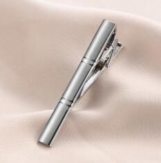 Dai Li's New Men's Business Tie Clip Set Enamel Gold Plated Silver Tie Clip Classic Black And White Striped Tie Clip_ipsvogv.com