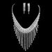 Crysal Mulicolor Waer Drop Necklace And Earrings Two-Piece Wedding Evening Dress Accessories Bride Jewelry Women's_ipsvogv.com
