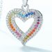Heart Shaped Rainbow Zircon Pendant Female S925 Silver Full Of Colored Gems Love Necklace Light Luxury All Match_ipsvogv.com