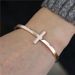Hip Hop Jewelry Stainless Steel Bare Cross Open Bracelet Black Men's And Women's Bracelet Simple Style_ipsvogv.com