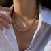 Gold Thick Fried Dough Twists Necklace Women's Ins Fashion 2023 New Design Niche Collar Chain_ipsvogv.com