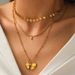 New Minimalist And Fashionable Light Luxury Necklace With Round Embossed Necklace, Personalized Bow, Three-layer_ipsvogv.com