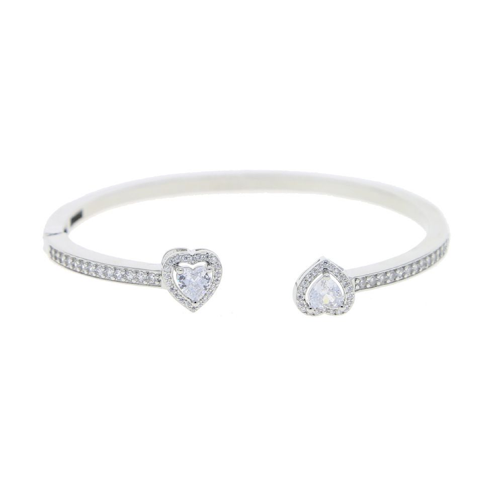 Women's Jewelry Hip Hop Heart Shaped Zircon Open High End Bracelet Trendy Punk Style Ladies Bracelet Electroplating_ipsvogv.com