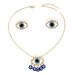 Instagram versatile hip-hop style women's earring necklace set with personalized devil's eye diamond design earrings and_ipsvogv.com