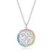 Disc colored zirconium pendant S925 silver surrounded by rainbow nano zirconium clavicle chain light luxury fashion_ipsvogv.com