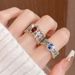 dual Tone Gold Woven Lace Italian Inlaid With Red Zircon Ring, Unique And Niche, Open Mouth Ring For Women , Niche,_ipsvogv.com