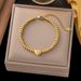 INS Style New Fashionable Versatile Gold Plated Titanium Steel Handmade Heart Pendant Hollow Bracelet Jewelry For Women_ipsvogv.com