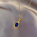 Water 【 】 Drop Sensation Warm Stone Light Luxury Charm Gorgeous Full Diamond Necklace Women's Versatile Clavicle 【 】_ipsvogv.com