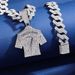 Diamond studded No. 7 jersey pendant, alloy Cuban chain, new style set, daily wear, hip hop style necklace_ipsvogv.com