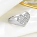 Personality Sweet Heart Shaped Aperture Zircon Ring High Grade Micro Inlaid Zircon Peach Heart Engagement Party Female Ring_ipsvogv.com