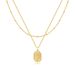 Women's Jewelry Personalized Fashion Double Layer Square Rose Pendant K Simple Clavicle Chain Two Piece Set_ipsvogv.com