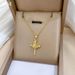 Gold Color Shiny Zircon Crown Cross Pendant Necklace for Women Fashion Sweet Girls Party Choker Jewelry_ipsvogv.com