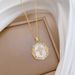 】 Pearl 【 Cross Light Luxury Charm Gorgeous Full Diamond Necklace Women's Versatile Clavicle Titanium Steel Chain 【 】_ipsvogv.com