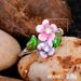 Cao Shi SHEIN Overseas New Handicrafts Sweet Flowers Enamel Colorful Drip Glue Ring Valentine's Day Gift Accessories_ipsvogv.com