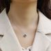 Special lucky four leaf clover cultivation colored gemstone necklace S925 silver inlaid cultivation emerald clavicle chain simple_ipsvogv.com