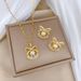 【 Titanium Steel 】 Necklace Earring Light Luxury Full Diamond Pearl Bow Personalized Temperament Banquet Earrings Set_ipsvogv.com