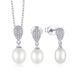 S925 sterling silver jewelry set earrings earrings inlaid zircon pearl necklace pendant silver jewelry_ipsvogv.com